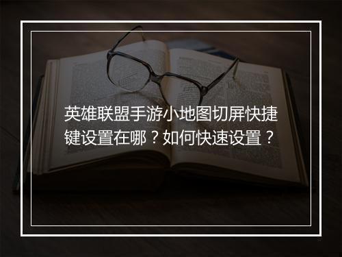 英雄联盟手游小地图切屏快捷键设置在哪?如何快速设置?