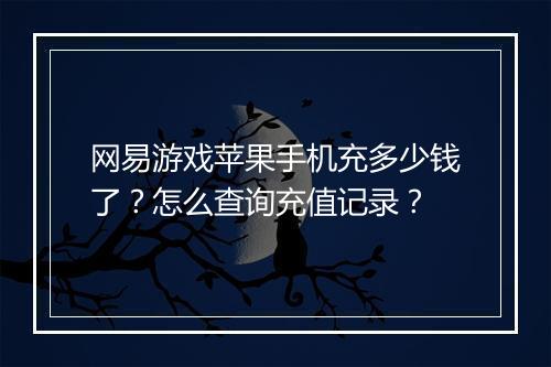 网易游戏苹果手机充多少钱了?怎么查询充值记录?