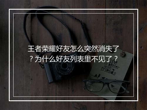 王者荣耀好友怎么突然消失了?为什么好友列表里不见了?