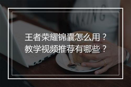 王者荣耀锦囊怎么用?教学视频推荐有哪些?