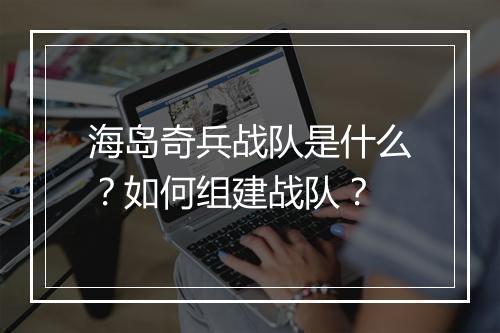 海岛奇兵战队是什么?如何组建战队?