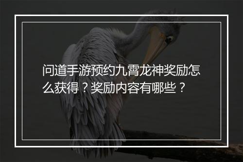 问道手游预约九霄龙神奖励怎么获得?奖励内容有哪些?