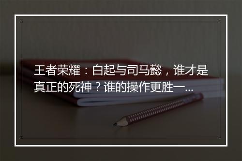 王者荣耀:白起与司马懿,谁才是真正的死神?谁的操作更胜一筹?