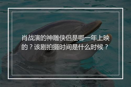 肖战演的神雕侠侣是哪一年上映的?该剧拍摄时间是什么时候?