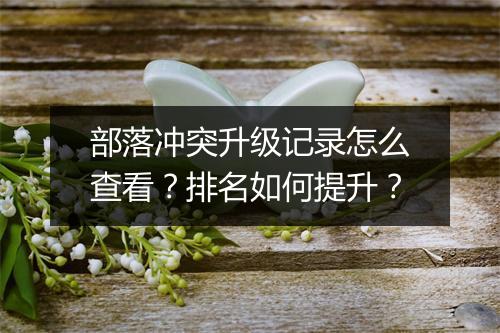 部落冲突升级记录怎么查看?排名如何提升?