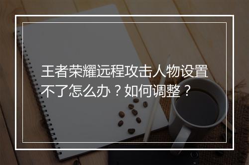 王者荣耀远程攻击人物设置不了怎么办?如何调整?