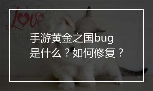 手游黄金之国bug是什么?如何修复?