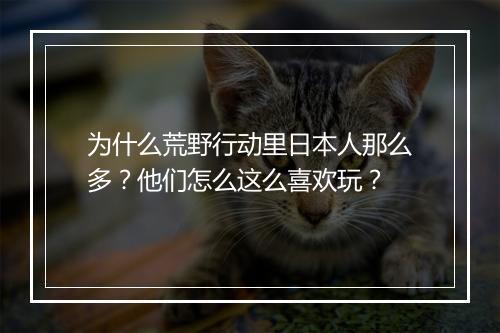 为什么荒野行动里日本人那么多?他们怎么这么喜欢玩?