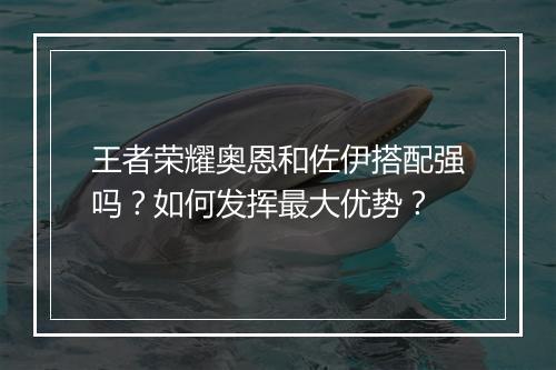 王者荣耀奥恩和佐伊搭配强吗?如何发挥最大优势?