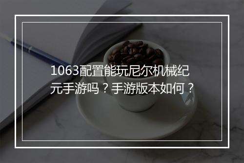 1063配置能玩尼尔机械纪元手游吗?手游版本如何?