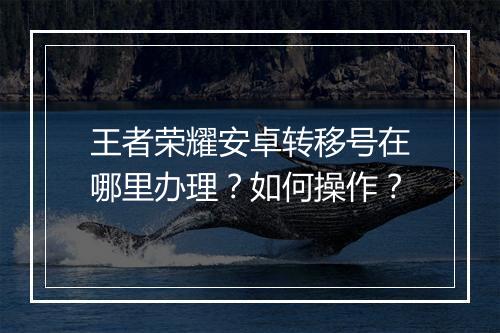 王者荣耀安卓转移号在哪里办理?如何操作?