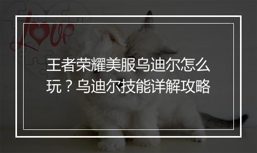 王者荣耀美服乌迪尔怎么玩?乌迪尔技能详解攻略