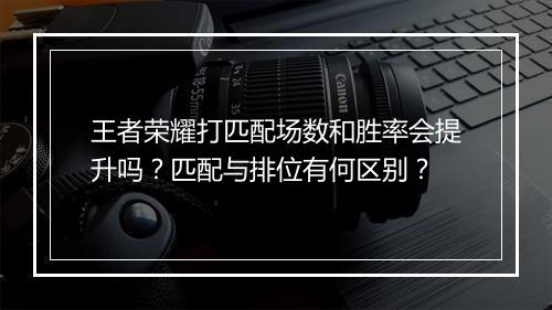 王者荣耀打匹配场数和胜率会提升吗?匹配与排位有何区别?
