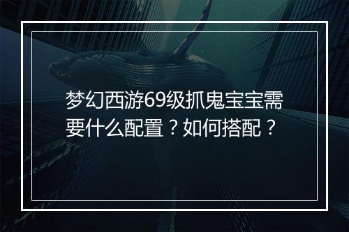 梦幻西游69级抓鬼宝宝需要什么配置?如何搭配?