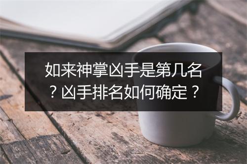 如来神掌凶手是第几名?凶手排名如何确定?