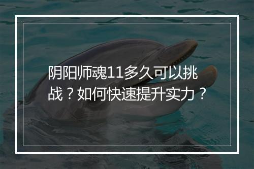 阴阳师魂11多久可以挑战？如何快速提升实力？