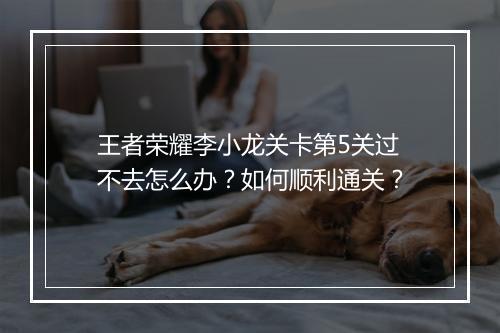 王者荣耀李小龙关卡第5关过不去怎么办？如何顺利通关？