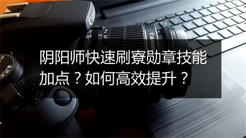 阴阳师快速刷寮勋章技能加点？如何高效提升？