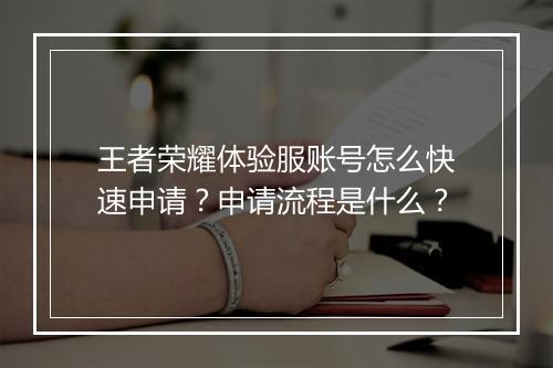 王者荣耀体验服账号怎么快速申请？申请流程是什么？