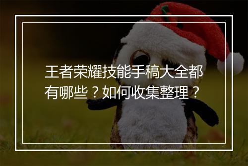 王者荣耀技能手稿大全都有哪些?如何收集整理?