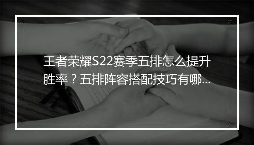 王者荣耀S22赛季五排怎么提升胜率？五排阵容搭配技巧有哪些？
