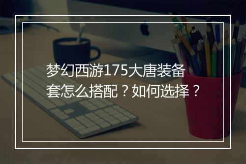 梦幻西游175大唐装备套怎么搭配？如何选择？