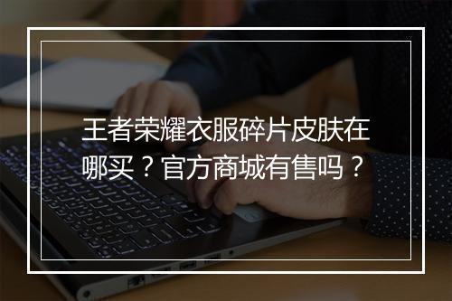 王者荣耀衣服碎片皮肤在哪买？官方商城有售吗？