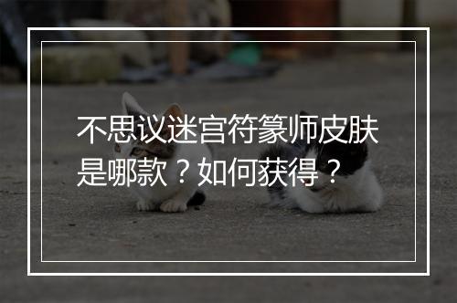 不思议迷宫符篆师皮肤是哪款？如何获得？