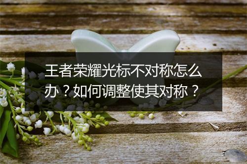 王者荣耀光标不对称怎么办？如何调整使其对称？