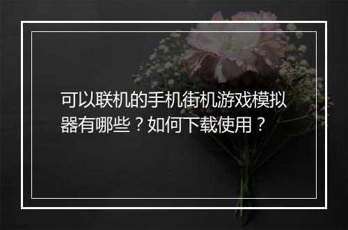 可以联机的手机街机游戏模拟器有哪些？如何下载使用？