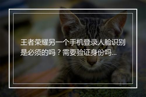 王者荣耀另一个手机登录人脸识别是必须的吗？需要验证身份吗？