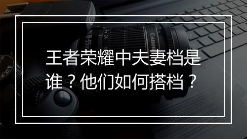王者荣耀中夫妻档是谁？他们如何搭档？