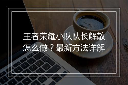 王者荣耀小队队长解散怎么做？最新方法详解