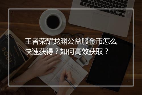 王者荣耀龙渊公益服金币怎么快速获得？如何高效获取？