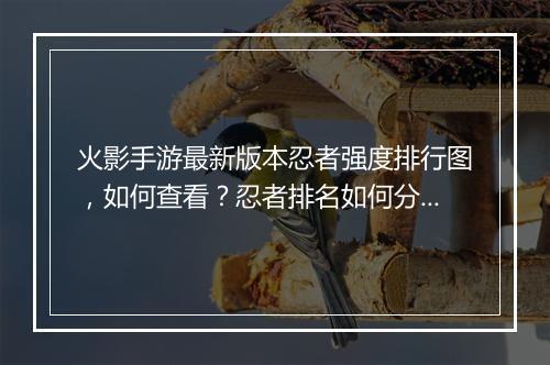 火影手游最新版本忍者强度排行图，如何查看？忍者排名如何分析？