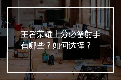 王者荣耀上分必备射手有哪些？如何选择？