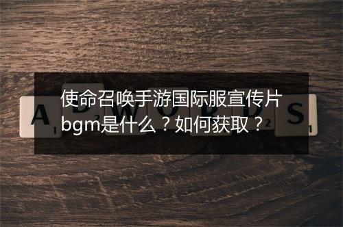 使命召唤手游国际服宣传片bgm是什么？如何获取？