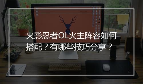 火影忍者OL火主阵容如何搭配？有哪些技巧分享？