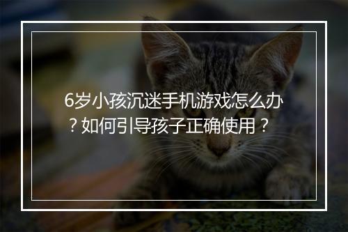 6岁小孩沉迷手机游戏怎么办？如何引导孩子正确使用？