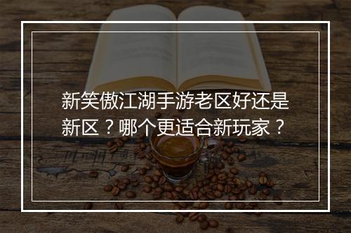 新笑傲江湖手游老区好还是新区？哪个更适合新玩家？