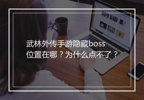 武林外传手游隐藏boss位置在哪？为什么点不了？