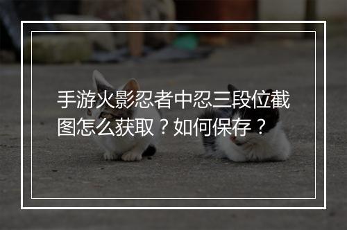手游火影忍者中忍三段位截图怎么获取？如何保存？