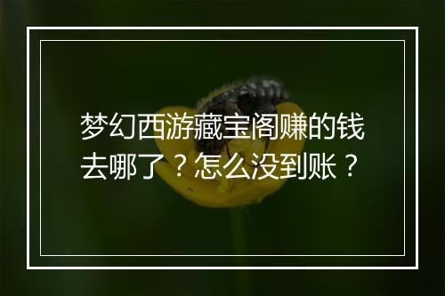 梦幻西游藏宝阁赚的钱去哪了？怎么没到账？