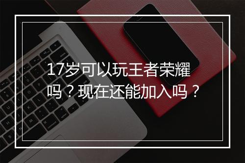 17岁可以玩王者荣耀吗？现在还能加入吗？
