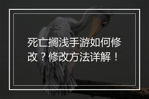 死亡搁浅手游如何修改？修改方法详解！