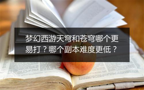 梦幻西游天穹和苍穹哪个更易打？哪个副本难度更低？