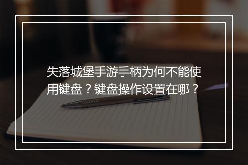 失落城堡手游手柄为何不能使用键盘？键盘操作设置在哪？