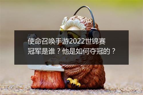 使命召唤手游2022世锦赛冠军是谁？他是如何夺冠的？