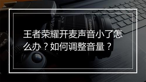 王者荣耀开麦声音小了怎么办?如何调整音量?