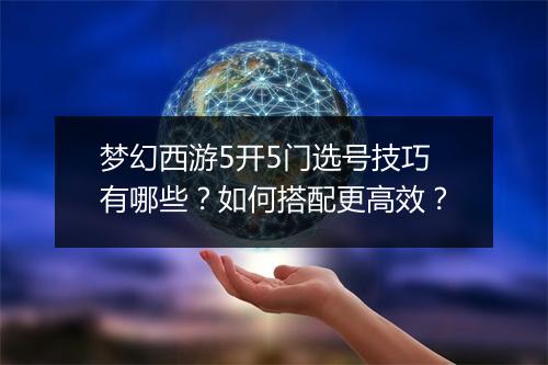 梦幻西游5开5门选号技巧有哪些?如何搭配更高效?